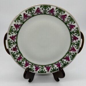 Royal Rudolstadt, Prussia, Bavaria, Serving Plate With Gilt Handles, Signed